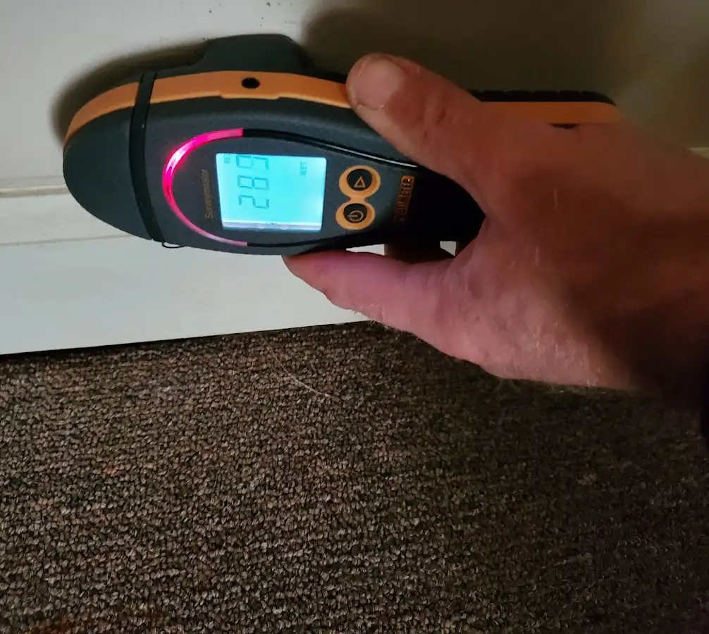 Moisture detection at baseboard during Sewage Cleanup & Sanitation in Riviera Beach